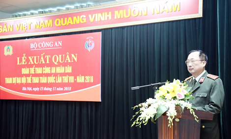 Lễ xuất quân của Đoàn Thể thao CAND tham dự Đại hội Thể thao Toàn quốc