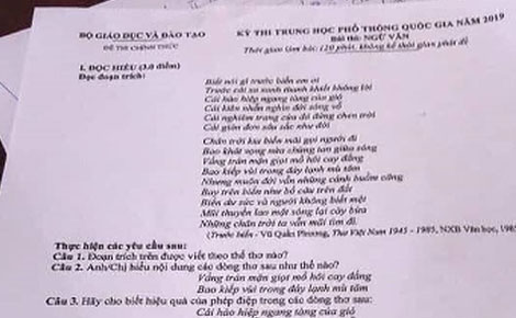 Bộ GD&ĐT lên tiếng về sự cố thí sinh dùng điện thoại chụp đề thi chuyển ra ngoài