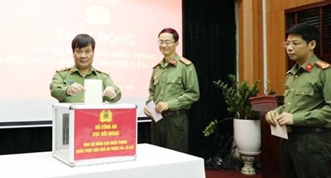Cục Đối ngoại, Bộ Công an phát động ủng hộ người dân vùng lũ