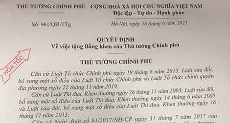 10 tập thể, cá nhân được Thủ tướng Chính phủ tặng Bằng khen vì chống dịch COVID