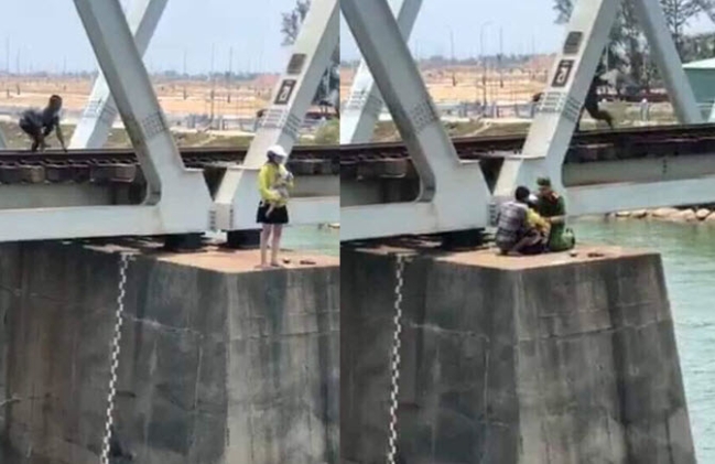 Giải cứu một phụ nữ trẻ ôm con nhỏ định nhảy xuống sông tự tử
