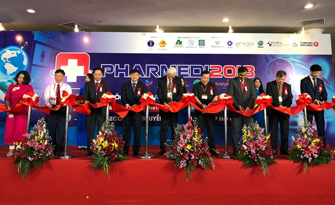 600 gian hàng của 25 quốc gia tham gia Triển lãm Y tế Quốc tế Việt Nam lần thứ 13 