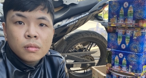 Tạm giữ hình sự thanh niên xăm trổ vận chuyển pháo nổ