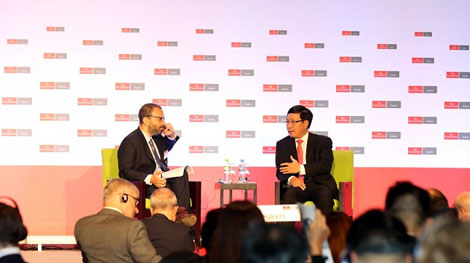 Phó Thủ tướng Phạm Bình Minh đối thoại với cộng đồng doanh nghiệp