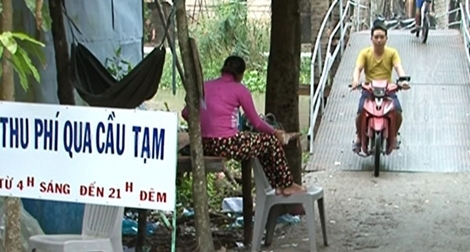 Khuất tất việc thu phí qua cầu tạm ở Kiên Giang