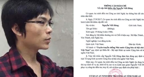 Bắt đối tượng chống phá nhà nước ở Nghệ An