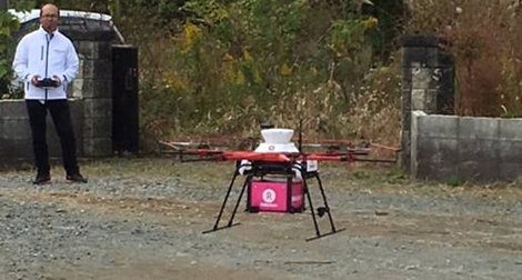 Drone chuyển giao thực phẩm đến vùng thảm họa hạt nhân