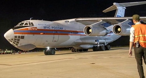 40 tấn hàng cứu trợ của Nga đã đến sân bay Cam Ranh