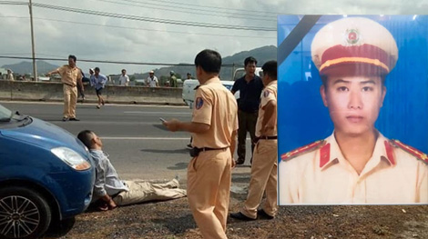 Thương tiếc anh, người chiến sĩ Công an giao thông quả cảm