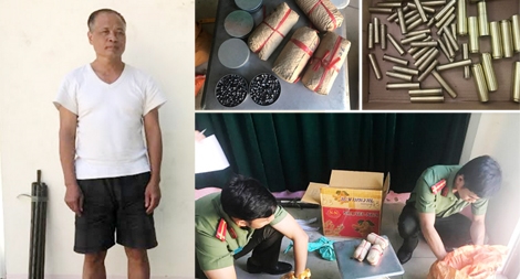 Người đàn ông bị bắt cùng nhiều vật liệu nổ