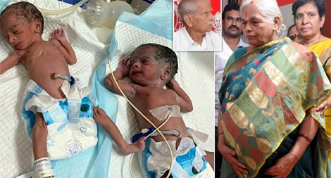 Sản phụ sinh đôi cao niên nhất thế giới