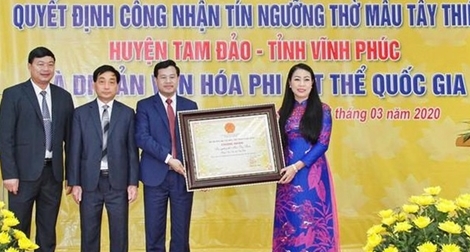 Tín ngưỡng thờ Mẫu Tây Thiên được công nhận là di sản văn hóa phi vật thể quốc gia
