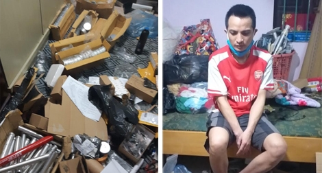 Phát hiện 70 kg đạn chì và hàng trăm linh kiện súng tự chế