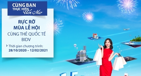 Tặng tiền lên tới 1,5 triệu đồng khi phát hành thẻ quốc tế BIDV