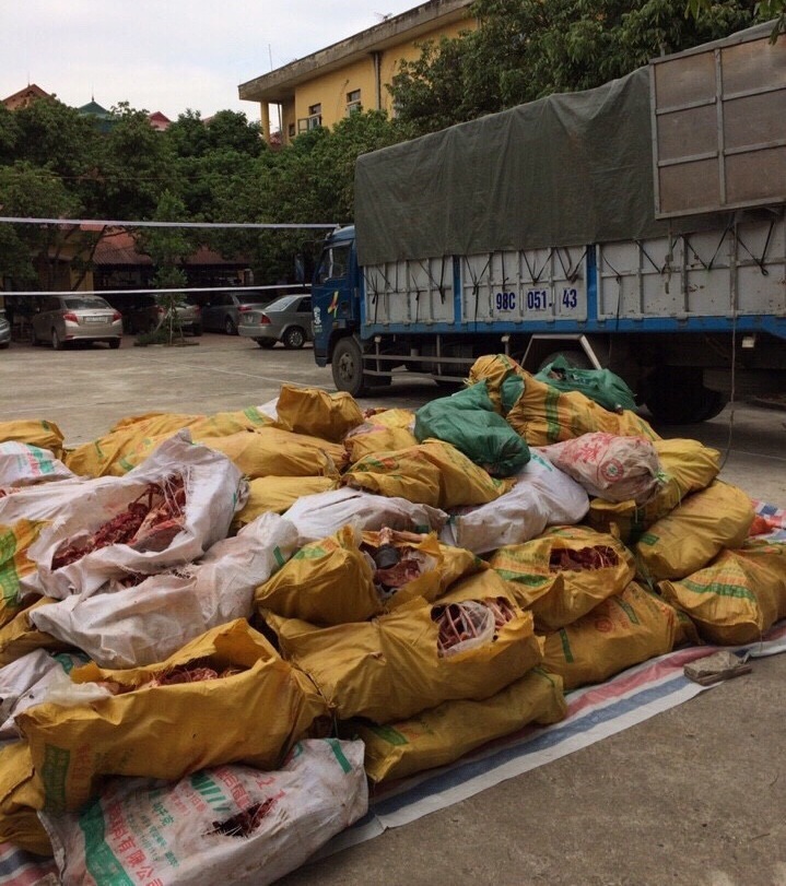 Thu giữ gần 2,3 tấn xương động vật hôi thối chuẩn bị thành... cao đặc sản