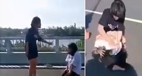 Nữ sinh lớp 7 bị “đàn chị” hành hung, lột áo giữa cầu