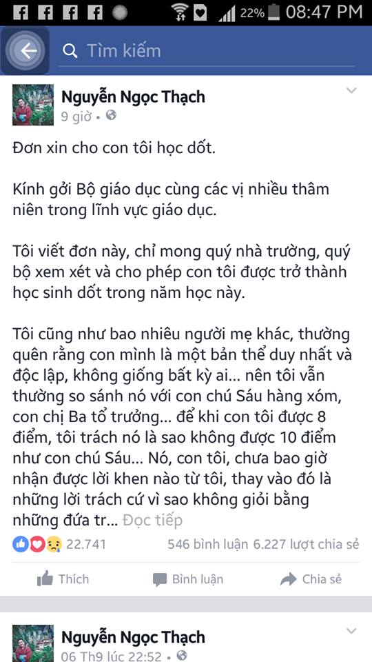 Lá đơn xin cho con học dốt của một phụ huynh gây bão mạng