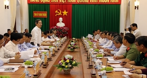 Trưởng ban Kinh tế Trung ương Nguyễn Văn Bình làm việc tại Ninh Thuận
