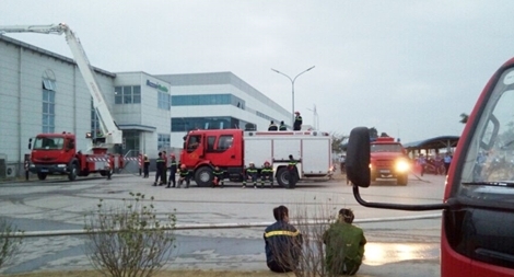 Cháy lớn tại nhà máy sản xuất linh phụ kiện điện ở Hải Phòng