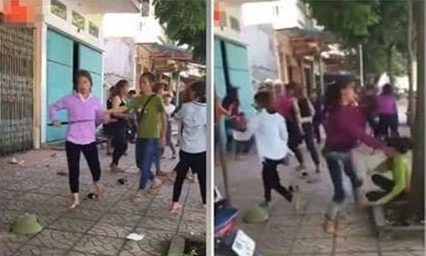 Điều tra làm rõ 2 nhóm phụ nữ dùng gậy hỗn chiến