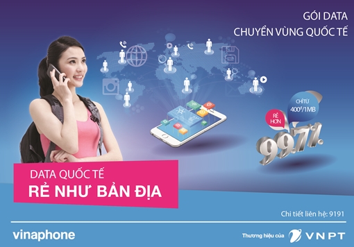 VinaPhone tiếp tục giảm 99,7% cước Data Roaming đến 6 nước Châu Á