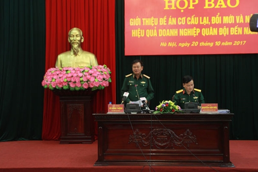 Giảm mạnh đầu mối doanh nghiệp 100 % vốn Nhà nước thuộc Bộ Quốc phòng