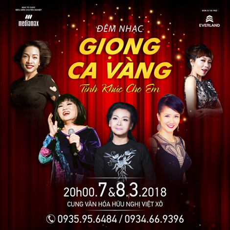 Đêm nhạc Giọng ca vàng dành tặng khán giả nhân ngày Quốc tế Phụ nữ 8-3