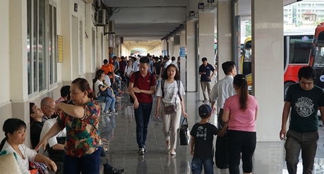 Bến xe không đông người trong ngày cuối kỳ nghỉ lễ