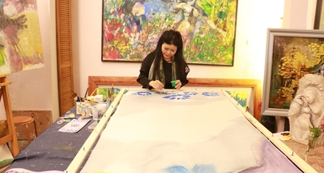 Bức tranh lụa độc đáo tặng công chúa Thụy Điển