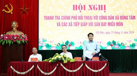 Thanh tra Chính phủ đối thoại  với người dân xã Đồng Tâm, huyện Mỹ Đức