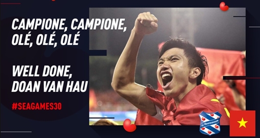 CLB Hà Lan Heerenveen chúc mừng Đoàn Văn Hậu