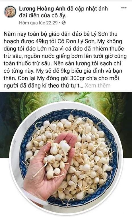 Đề nghị xử lý tài khoản Facebook đăng thông tin sai sự thật về tỏi Lý Sơn