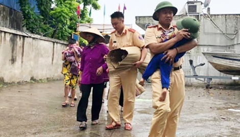 Lực lượng Công an chủ động ứng phó với bão Sinlaku