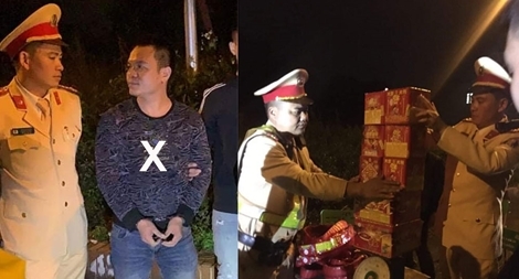 CSGT tuần tra phát hiện tài xế container chở pháo lậu