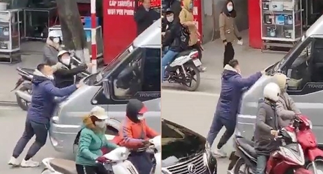 Lái xe 16 chỗ nhấn ga "ủn" người bằng ô tô sau va chạm