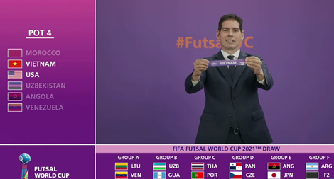 Futsal Việt Nam nằm chung bảng với Brazil tại World Cup