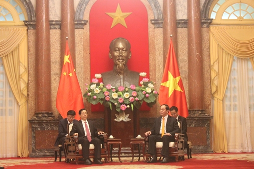 Chủ tịch nước Trần Đại Quang tiếp Bộ trưởng Bộ Công an Trung Quốc Quách Thanh Côn