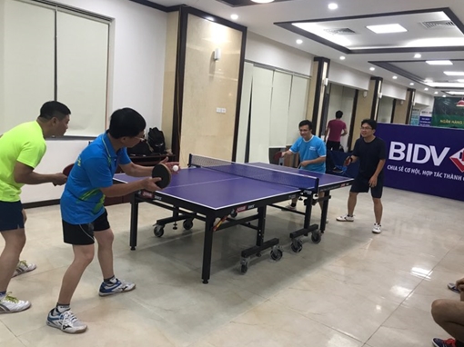 Báo CAND và BIDV thi đấu giao hữu bóng bàn kỉ niệm ngày truyền thống