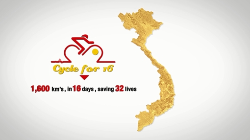 "Ông Tây" đạp xe từ Hà Nội vào TP HCM để hỗ trợ trẻ em bệnh tim bẩm sinh