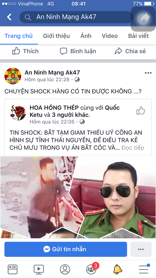 Sự thật thông tin bắt giữ cán bộ CA Thái Nguyên cầm đầu vụ án cô gái ship gà