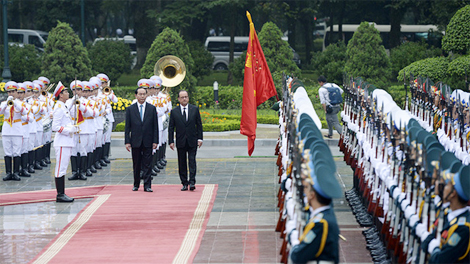 Lễ đón Tổng thống Pháp tại Phủ Chủ tịch