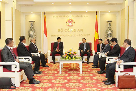 Thứ trưởng Lê Quý Vương tiếp Đoàn đại biểu Cảnh sát quốc gia Indonesia