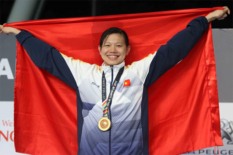 Ánh Viên nhận gần 1 tỷ tiền thưởng sau SEA Games