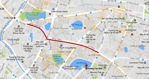 Đầu tư dự án xây dựng đường vành đai 1 đoạn Hoàng Cầu - Voi Phục