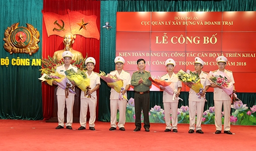 Công bố công tác cán bộ Cục Quản lý xây dựng - doanh trại và Cục Trang bị - kho vận