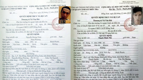 Truy nã 2 can phạm trốn khỏi nhà tạm giữ ở Bình Phước