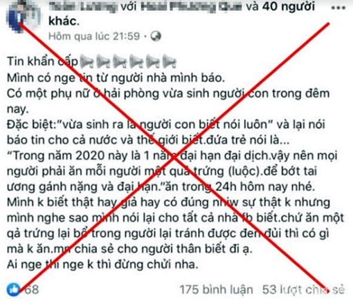 Ăn trứng gà chữa được virus Corona là tin đồn thất thiệt