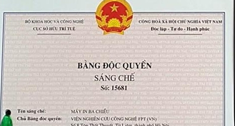 Cấp bằng độc quyền sáng chế tăng gần 60%