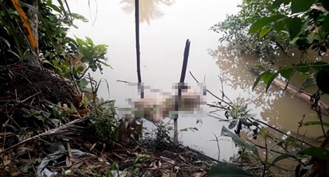 Thi thể không mặc quần áo trương phình dưới sông Bảo Định