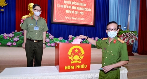 Công an tỉnh Cà Mau đảm bảo ANTT cuộc bầu cử 
